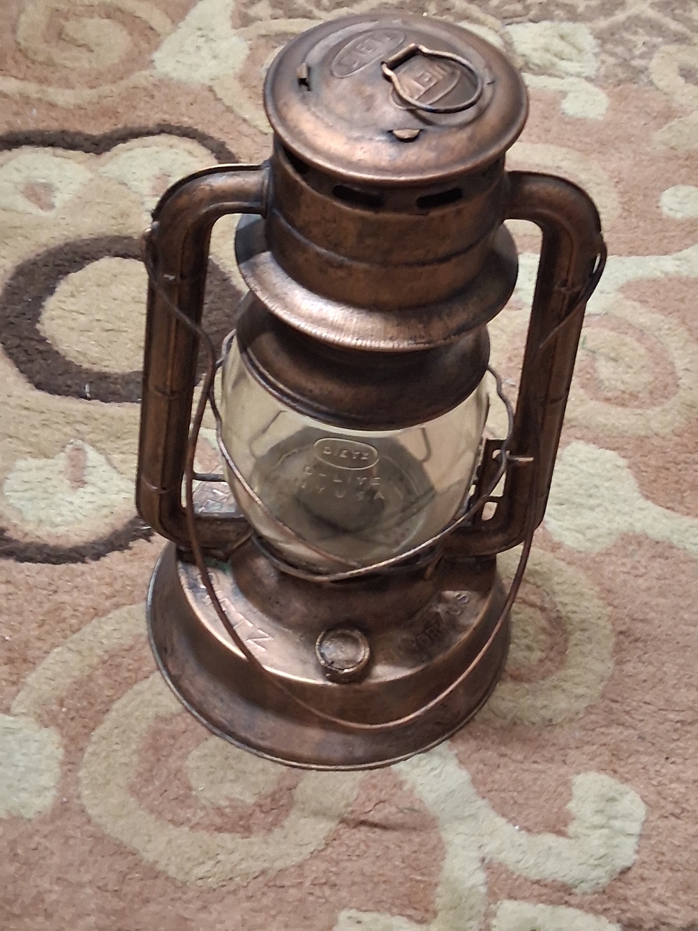 Antique-Style Bronze D Lite Kerosene railroad signaling Lantern - Home Accents